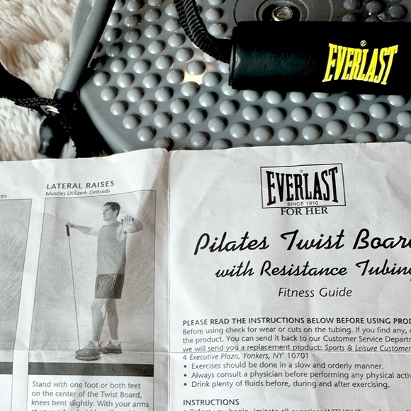EVERLAST Pilates Twist Board with Resistance Tubing Full Upper Body Workout - Picture 9 of 9